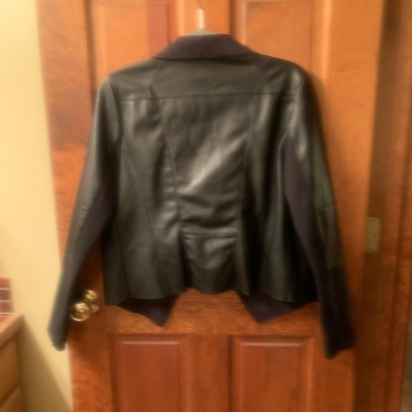 Bagatelle, NEW NEVER WORN, draped faux leather jacket, BLACK, size Small. - Picture 7 of 7